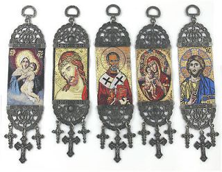 LOT of 5 Woven Hanging Tapestry Religious Icon ( Group 2 )