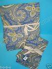   Barn Paisley Printed Floral Flower Twin Bed Duvet Cover Euro Sham Blue