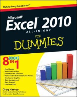 Excel 2010 All in One for Dummies by Greg Harvey 2010, Paperback 