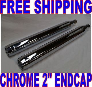 CHROME SLIP ON MUFFLERS EXHAUST PIPES HARLEY ROAD ELECTRA STREET 
