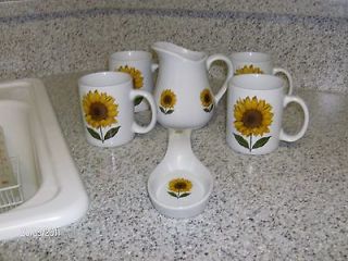 Cordon Bleu BIA Sunflower Set Of 4 Mugs,Pitcher,S​poonrest