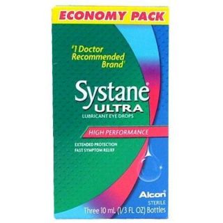 Systane ULTRA Lubricant Eye Drops 3, 10 ML Bottles Each