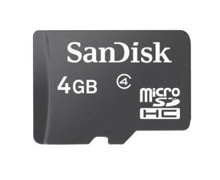 Sandisk 4GB 4 GB Micro SD MicroSDHC SDHC Class 4 Memory Card with SD 