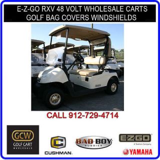 GOLF CARTS EZGO RXV 48 VOLT WHOLESALE GOLF BAG COVERS USED WINDSHIELDS 