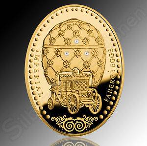 50$ Niue Gold Coins, Imperial Faberge Eggs, 3 Diamonds, CORONATION 
