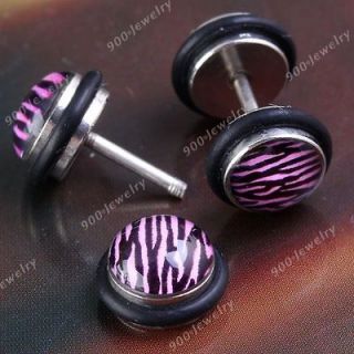   Print Coin Barbell Ear Studs Fake Cheater Stretcher Expander Plug 18G