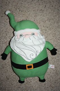 FAO SCHWARZ Toy Pillow Santa Claus~WHEN SANTA TURNED GREEN Red~Plush