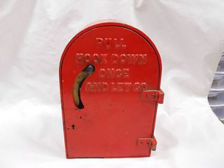 RARE* ANTIQUE CAST IRON & BRASS telegraph FIRE ALARM BOX with guts