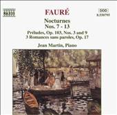 Fauré Nocturnes, Vol. 2 by Jean Martin Piano CD, Jul 1994, Naxos 
