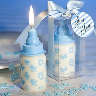 Blue Baby Bottle Candle Baby Shower Favors Christening Party Favors