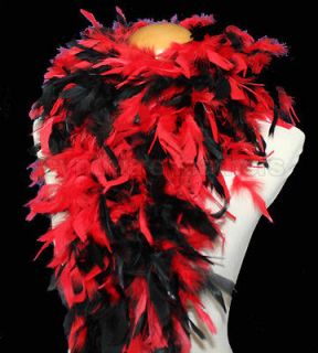 100g Chandelle Feather Boa boas, Red/Black mixture, NEW