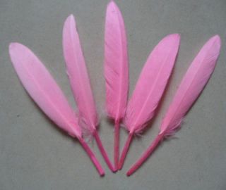 Cheap  60 beautiful Pink goose feathers 4   6 inch