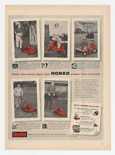 1956 Grange Scott Budge Sarazen Feller Homko Mowers Ad