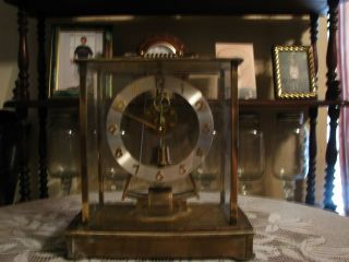 Vintage Kieninger Obergfell KUNDO Electric Brass Mantle Carriage Clock