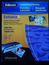 Fellowes Enhance 3 Laminating Pouches, 3mil, 9x11.5, 100 Sheets, Clear 