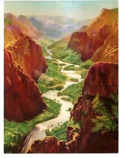 RARE ORIGINAL VINTAGE PRINT OF ZION CANYON IN UTAH BY HERBERT HERGET