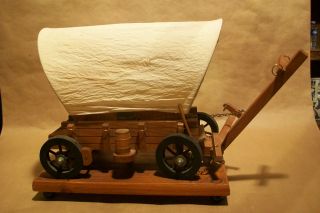 VINTAGE EARLY TIMES BOURBON WHISKEY COVERED WAGON LAMP