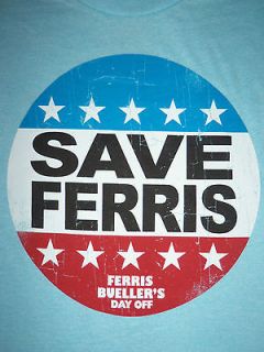 Ferris Buellers Day Off T Shirt Save Ferris Retro 80s Tee Movie DVD 
