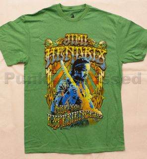 Jimi Hendrix   Are You Experienced   grass green t shirt   Official 