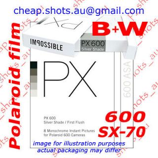 Impossible PX 600 Silver Shade B+W   Polaroid 600 SX 70