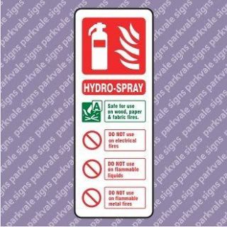 75x200 Hydro Spray Fire Extinguisher ID Sign (SP101)