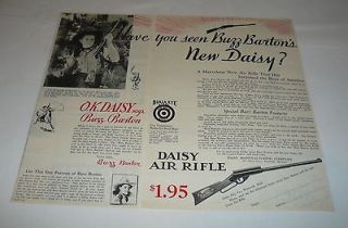 1932 two part Daisy bb gun ad ~ BUZZ BARTONS NEW DAISY