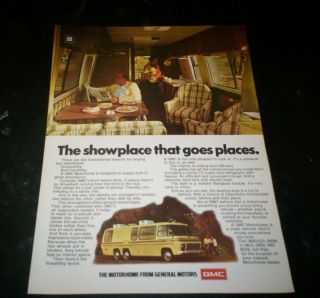1977 Ad GMC Motor Home Camper Showplace Goes Places
