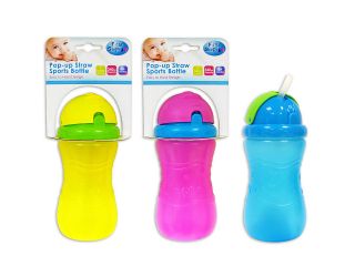 First Steps 340ml Drinks Bottle with Pop up Straw, Sliding Lid for 