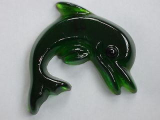   Lucite Resin Green Dolphin / Porpoise Wall Hanging Bathroom Decor