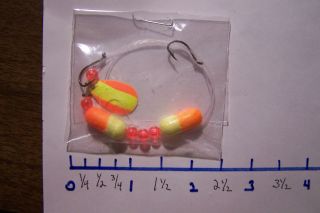 Tackle floating walleye perch rigs orng chart 2 hook sz6 bass 