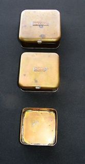 Vintage Brass Fishing Bait Hinged Tins Maggots Worms Copper Title 