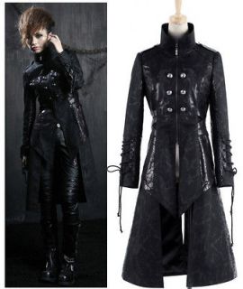 NEW ARRIVAL Classical Goth Punk Black Rock Fashion Unisex Long Jacket 