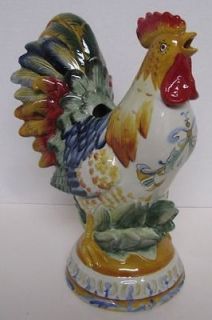 NEW FITZ AND FLOYD HAND PAINTED RICAMO ROOSTER PITCHER