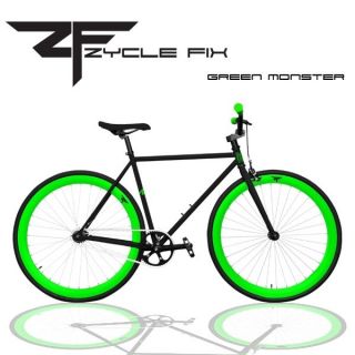 Fixed Gear Bike Fixie Bike Track Bicycle 48 cm w Deep Rims Green 