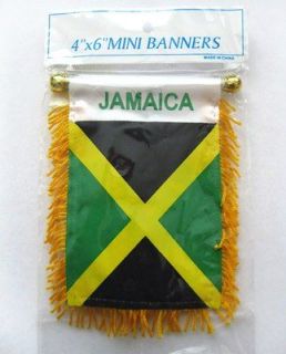 Jamaica Mini Flag with brass staff & suction cup **Brand New**
