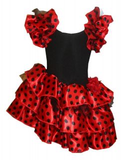 Christmas Party Dress Salsa Flamenco Ladybird Spotted fancy costume 