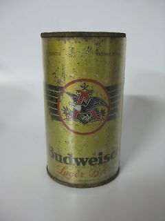 Old Vintage Budweiser Lager Beer Flat Top Beer Can
