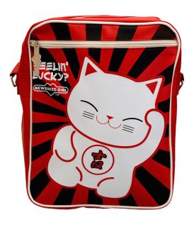 Newbreed Girl Lucky Kitty Flight Bag,Cute,cat,k​itten, emo, handbag 