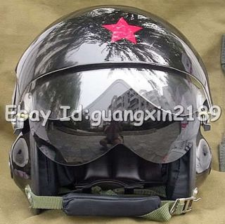 New Chinese Glossy Black Military Jet Flight Pilot Helmet All Sizes