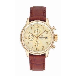 Jules Jurgensen Mens 7837ST Leather Chronograph Watch Watches 