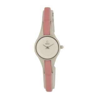 Obaku Womens V110LCIRP Slim Pink Leather Round Watch Watches  