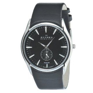Skagen Mens 808XLSLB Stainless Steel Black Dial Watch Watches 