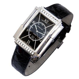 Xezo Mens Architect Swiss Made Curved Automatic Watch in Art Deco 