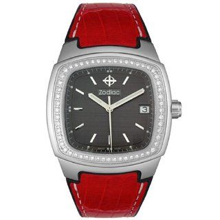 Zodiac Womens ZO4300 Ambassadeur Red Leather Watch Watches  