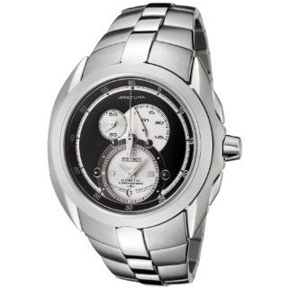 Seiko Mens SNL047 Arctura Kinetic Chronograph Stainless Steel Watch 