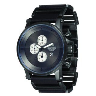 Vestal Mens PLE033 Plexi Gunmetal Black Leather Watch Watches 