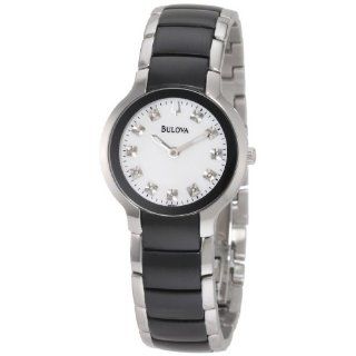 Bulova Womens 98P127 Diamond Black & silver ion plated Watch Watches 