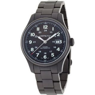 Hamilton Mens HML H70565133 Khaki Field Black Dial Watch Watches 