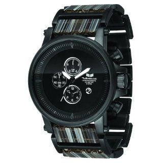 Vestal Mens PLA014 Plexi Acetate Grey Stripes Black Chronograph Watch 