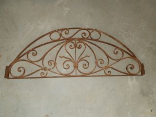 WONDERFUL VICTORIAN ANTIQUE FRENCH IRON ARCHED HEADBOARD or ARBOR